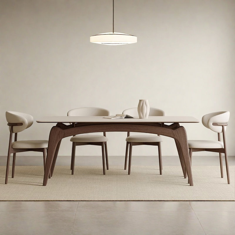 Table de salle à manger moderne en ardoise avec structure en frêne FAS, H 29,5 po x L 70,9 po x l 35,4 po