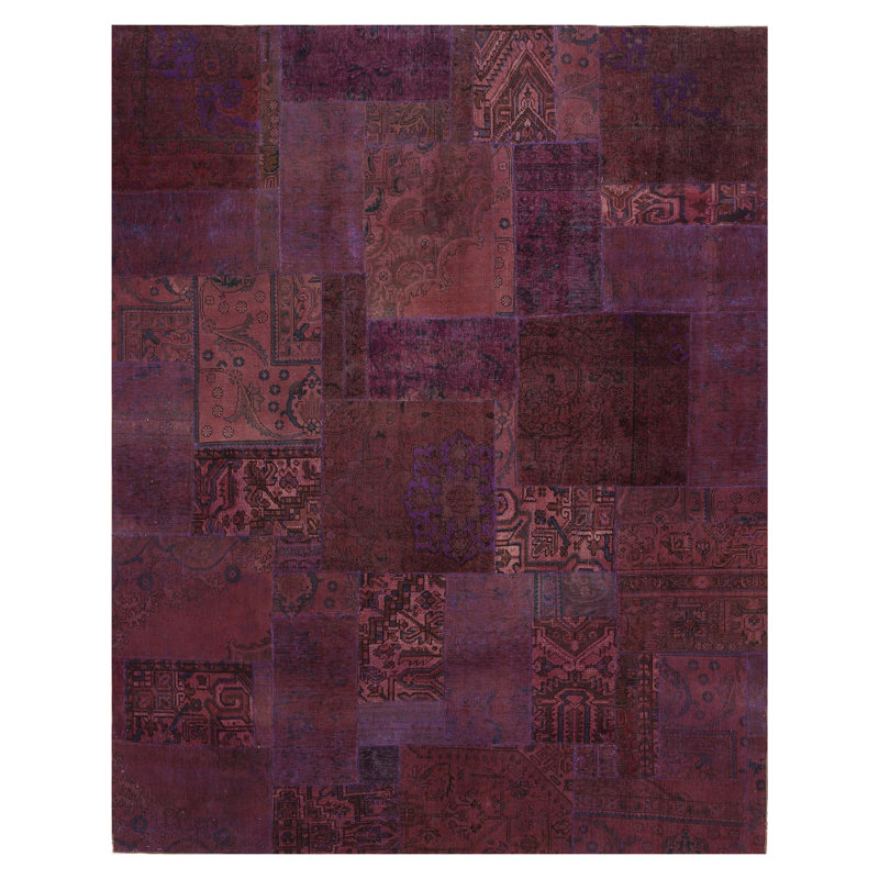 Tapis rose / bourgogne patchwork One-of-a-Kind Coombs