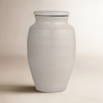 Round Terracotta Cachepot with Cover Lid