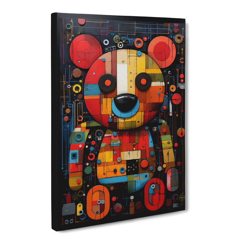 Teddy Bear Constructivism - Wrapped Canvas Print, 60cm H x 40cm W x 3cm D