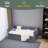 Velvet Daybed, Sturdy Wooden Bed Frame, Modern Diamond Grid Pull-Out Design, Perfect For Bedroom, Living Room Furniture-1432281424