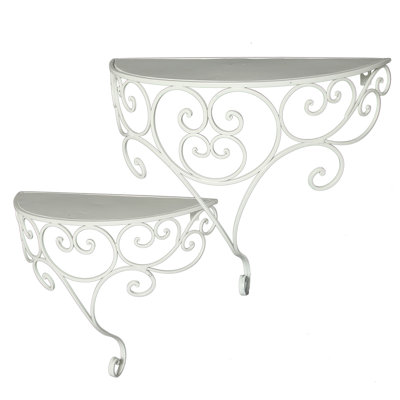 Aaru 2 Piece Half-circle Metal Accent Shelf