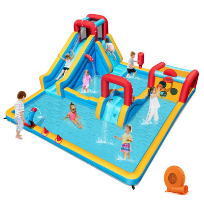 Parc aquatique gonflable avec ventilateur mural 750W