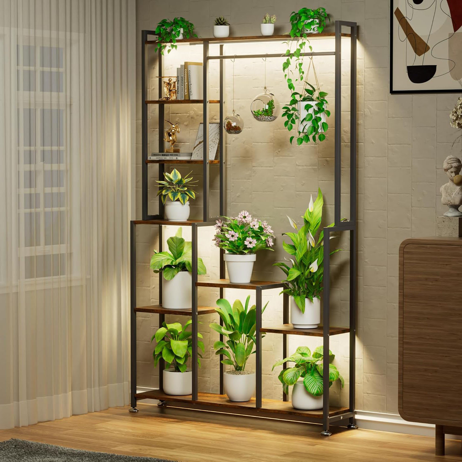 Orren Ellis Plant Stand Indoor With Grow Light | Wayfair