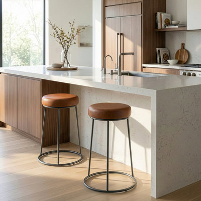 Archan Upholstered Counter Stool with Metal Frame