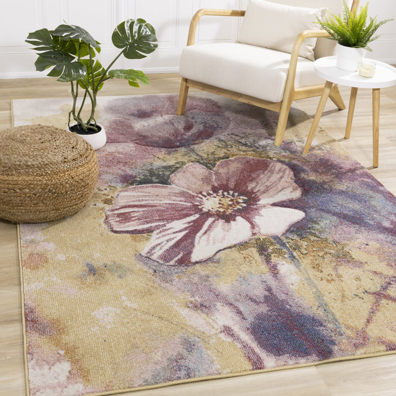 Tapis d'intérieur botanique organique de 8 pi x 11 pi (7 pi 10 po x 10 pi 6 po) Branch, Rectangle 7 pi 10 po x 10 pi 6 po