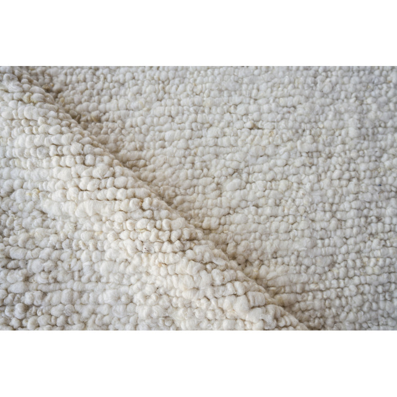 Exquisite Rugs Borelli Handmade Hand Loomed New Zealand Wool Ivory Area Rug, Rectangle 8' x 10'