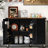 Black Kitchen Storage Island With Folding Drop Leaf And Ports, 54.5 Large Internal Shelf Power Outlet, 54.5" X 28.44" 36.5", Rolling Cart-2085901762