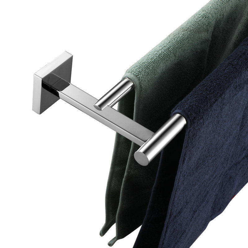 Double barre à serviettes murale 24 po, Chrome poli