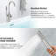 Robinet de baignoire autoportant avec fixation au sol à main - noir mat, métal solide, débit élevé, bec pivotant à 360 degrés, poignée de baignoire rotative pour salle de bain