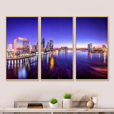 Jacksonville Florida City Cityscape - Photographie de 3 pièces sur toile