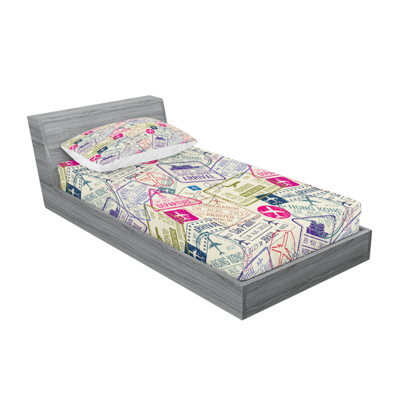 Ensemble de draps et taies décoratives Ambesonne, coquille d'œuf et rose, Ensemble de draps pour lit simple TG + 1 drap-hous
