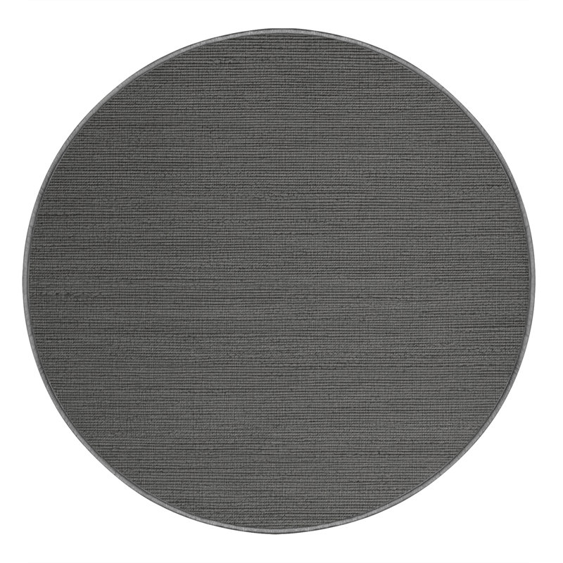 Machine Washable Solid Brown Area Rug, Round 3'