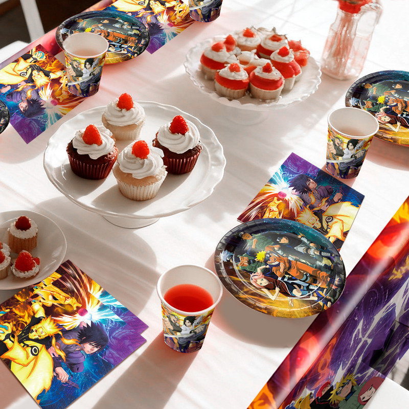 66 Pcs Naruto Birthday Party Decoration Tableware Set