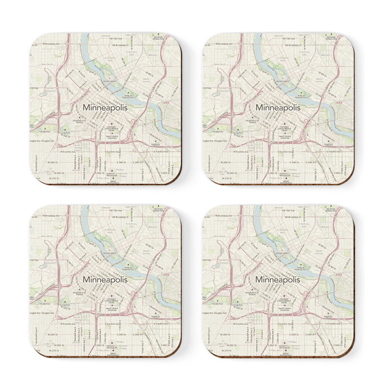 Sous-verre carte des États-Unis, Minneapolis