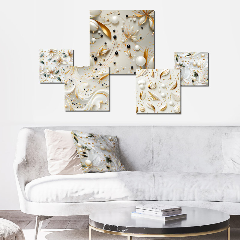 Rooney - ensemble d'art mural floral de 5