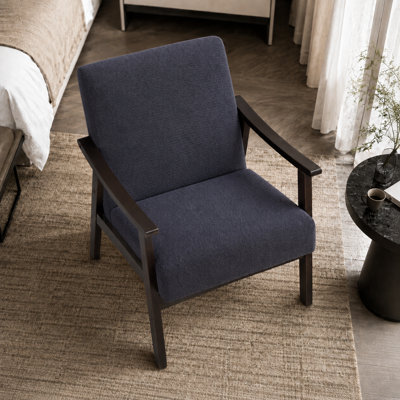 Medieval-Style Modern Solid Wood Frame Upholstered Armchair