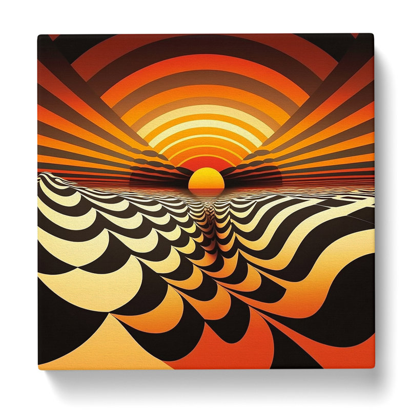 Sunset - Wrapped Canvas - Framed Print, 35cmH x 35cmW