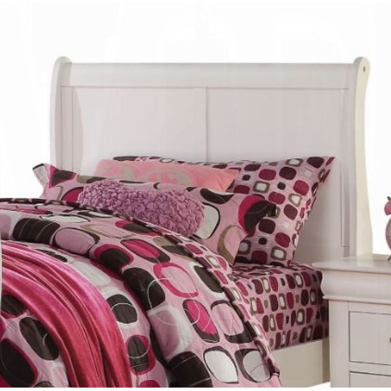 Louis Philippe III Sleigh Headboard, Full, White