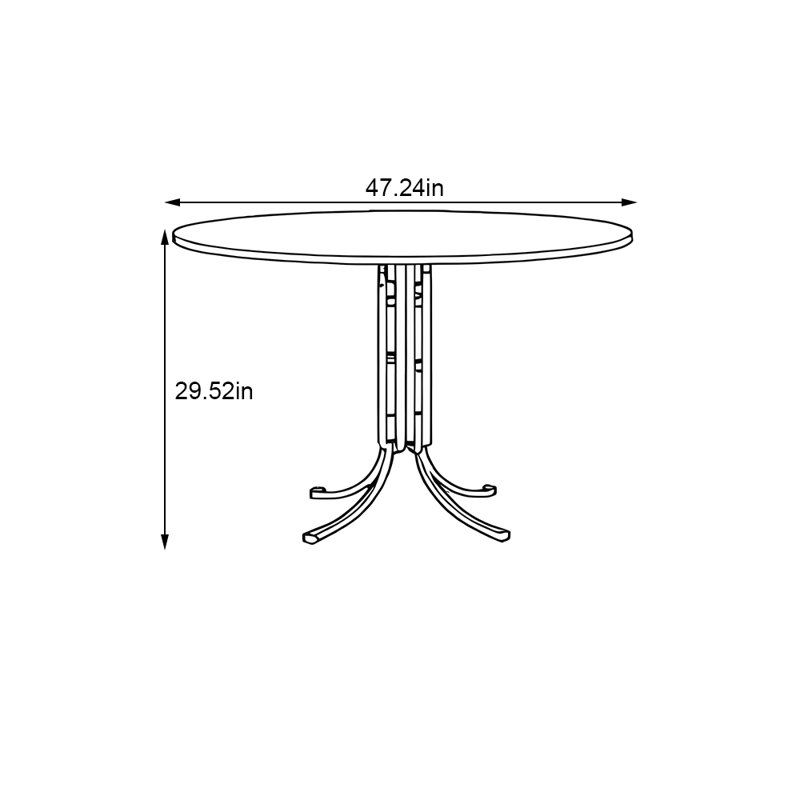 Round solid wood rock slab dining table, 29.52" H x 47.24" W x 47.24" D 