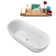 67" Streamline Soaking Glossy White Freestanding Tub and Tray With Internal Drain