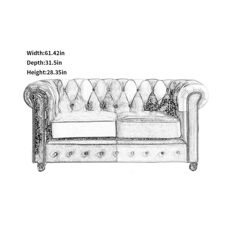 Retro Creative Sofa, 28.35" H x 61.42" W x 31.5" D