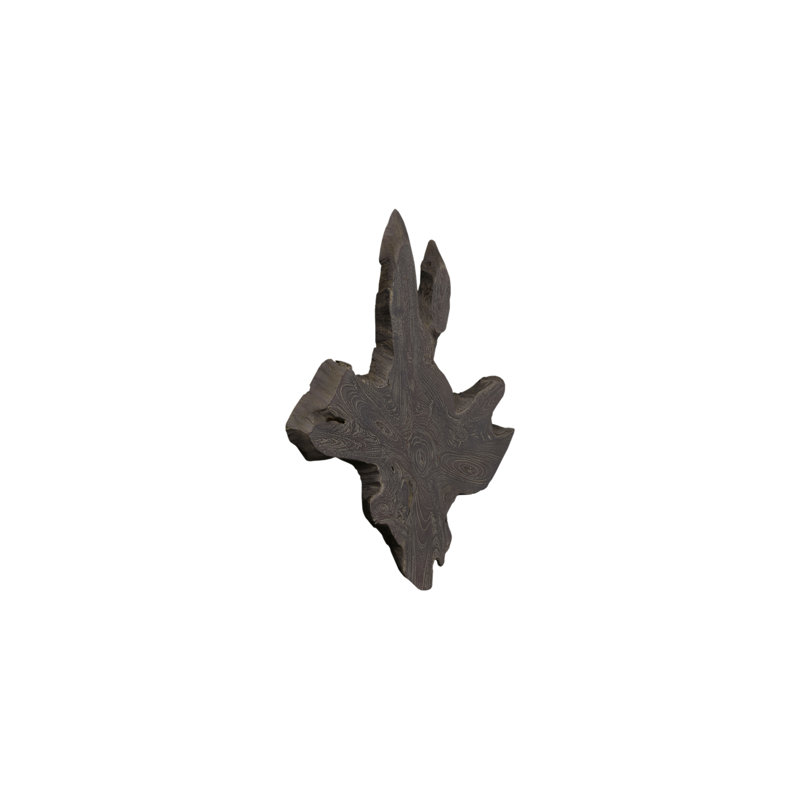 Teak Slice Wall Décor, Md, Dark Gray