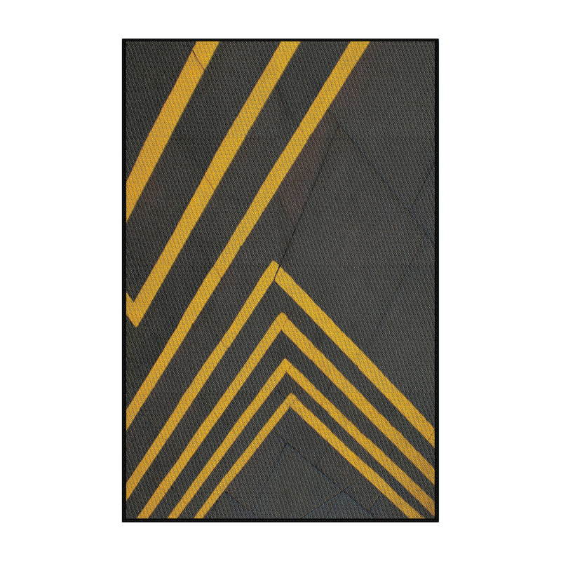 Tapis à motifs noir / jaune, Rectangle 8 pi x 10 pi