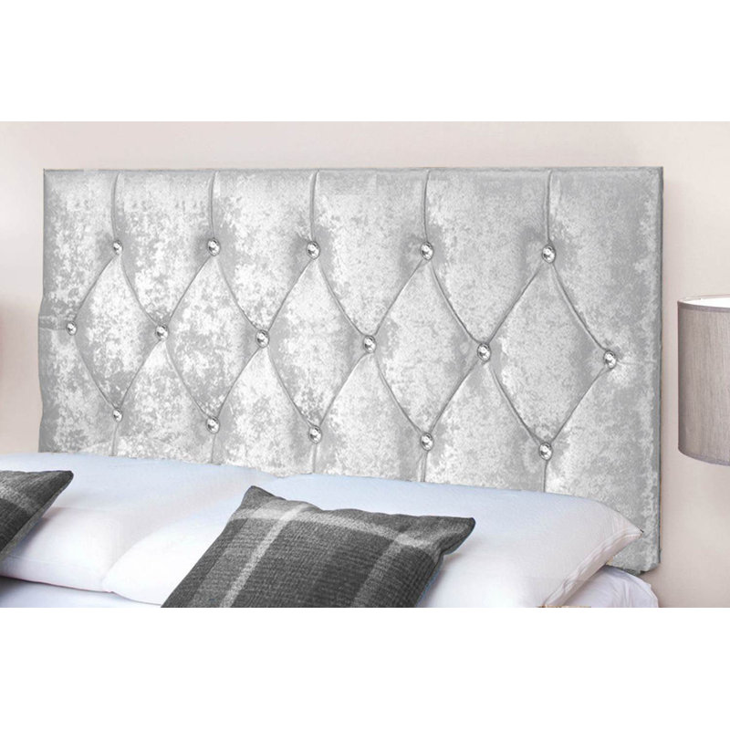 Eudy Upholstered Headboard, Super King (6'), Silver