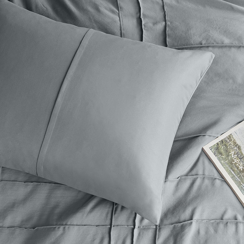Porter Textured Duvet Cover Bedding Set, King Duvet Cover + 2 King Shams, Blue Gray
