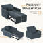 Fauteuil-lit convertible 3-en-1 Heckman 40 po