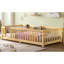Lit simple avec garde-corps de sécurité et porte pour enfants, naturel (ancien SKU: W1580P154623)-117315146-117315144