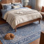 Tapis traditionnel en bouleau, style persan, bleu, gris et crème, lavable à la machine, antidérapant, à poils courts, pour l'intérieur et l'extérieur, adapté aux animaux domestiques, idéal pour le salon, la chambre, la salle à manger, l'entrée, le couloir ou le bureau.-1198294019