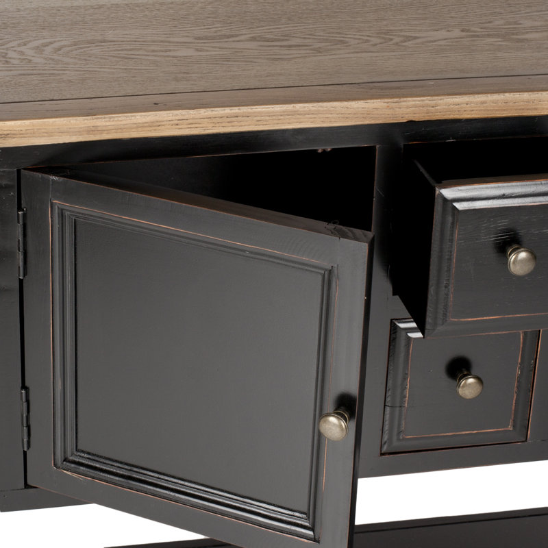 Console en bois massif 45,7 po Sadie, Noir