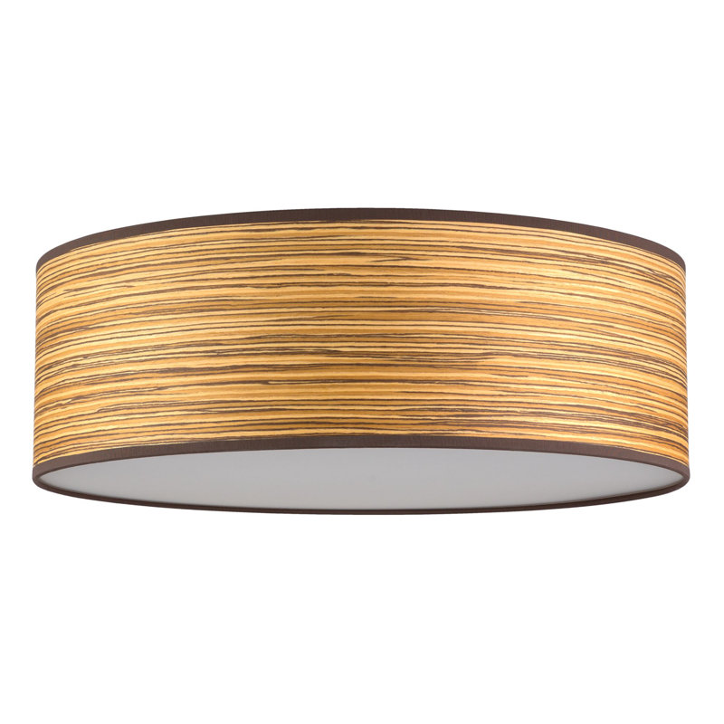 Trece Solid Wood Flush Mount, 20cm H x 45cm W x 45cm D, Zebrano