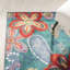 Tapis bleu sarcelle à motif floral Kamberk-486525333