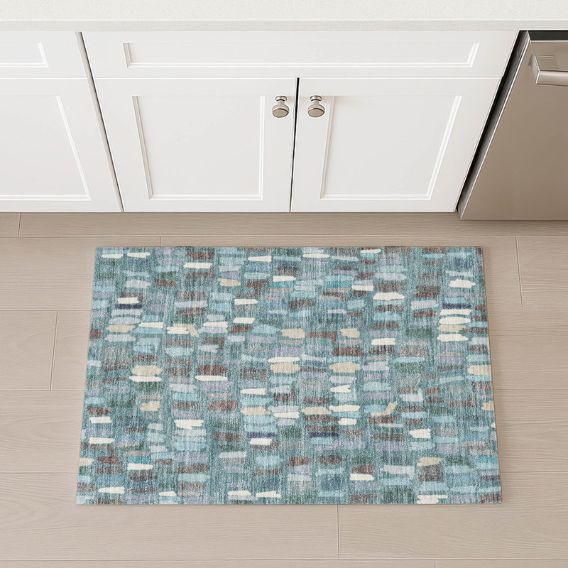 Machine Washable Indoor/Outdoor Karr ACN2377 Stripes Rug, Rectangle 1'8" x 2'6"