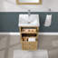 20 po Isabella X P 16 po P 35 po Meuble-lavabo simple H en chêne clair avec plateau en céramique blanche
