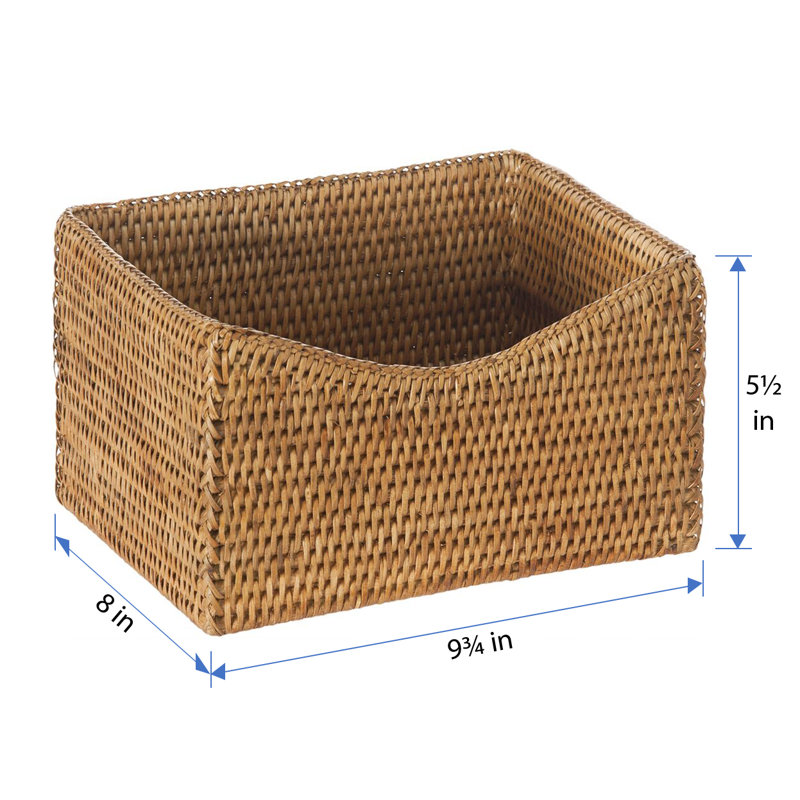Beachcrest Home™ Everard Rattan Decorative Basket, Honey Brown