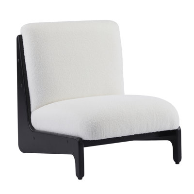 Upholstered Bouclé Low-Profile Slipper Chairs