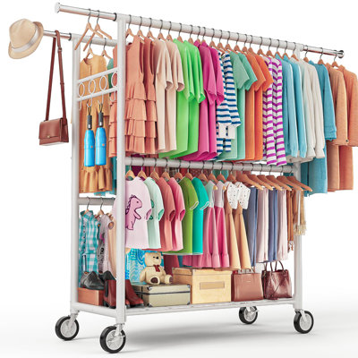 Heavy Duty Clothes Rack with 1060 pound Load - bearing, 4 Rod Design, Suitable for Commercial and Home Use