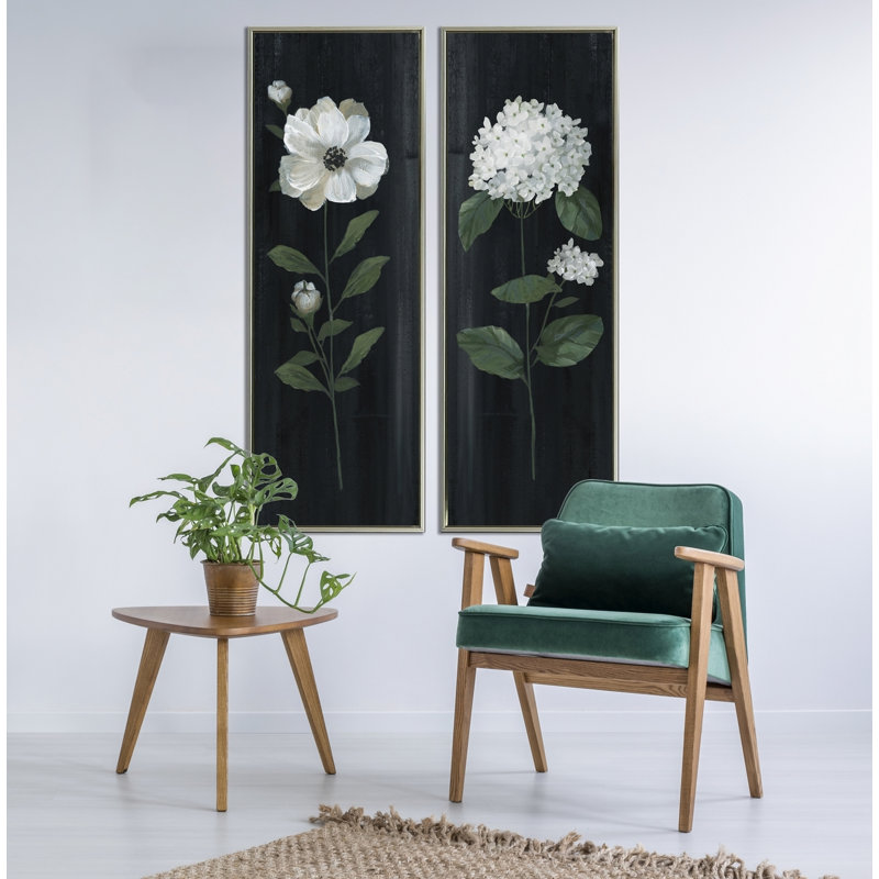White Country Botanical I Canvas Wall Art