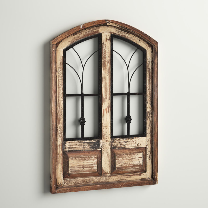 Handmade Traditional Buildings & Architecture Wall Decor, 36" H x 24" W x 1.5" D, Antique White