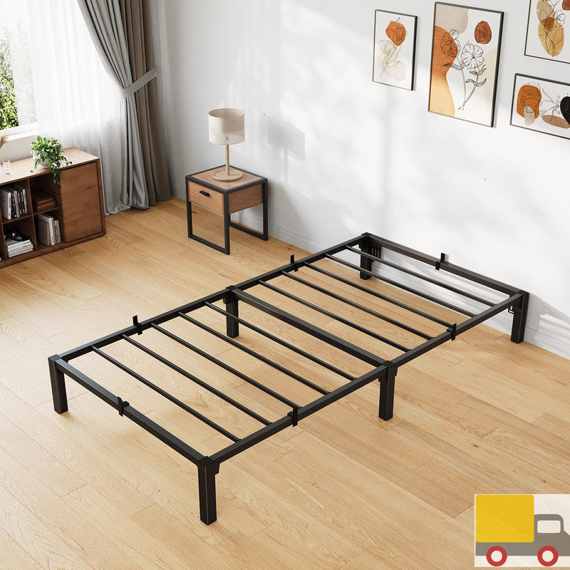 Metal Bed Frame, Heavy Duty Platform with 800 lbs Support, No Box Spring Needed, Easy Tool-Free Assembly, Noise-Free Design