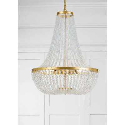 Lustre empire unique à 8 lumières avec accents perlés Josephine