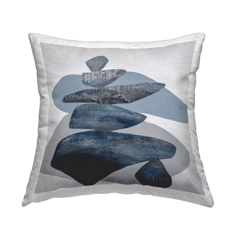 Coussin d'extérieur Calming Stacked Modern Rocks par Ruth Fromstein