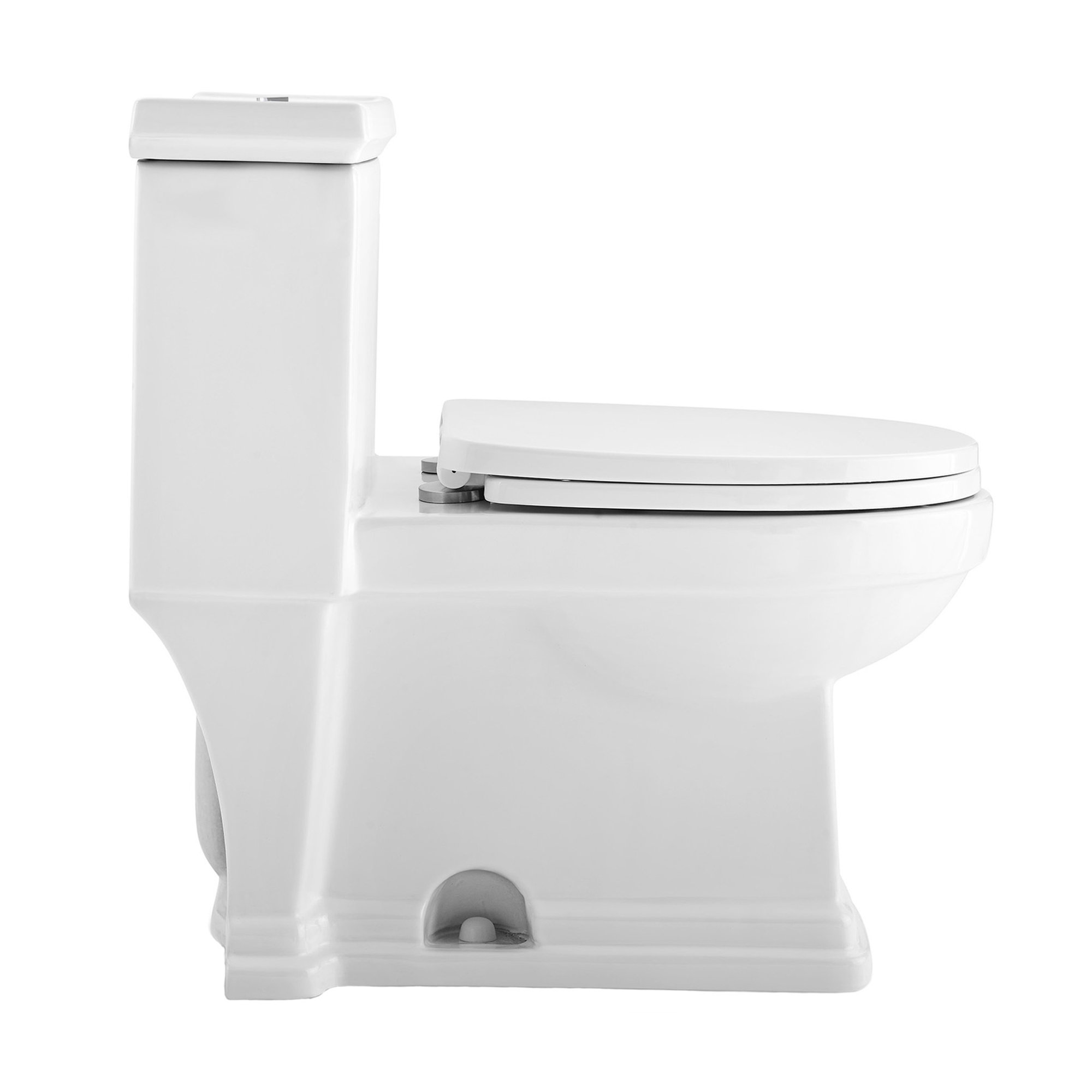 Voltaire One-Piece Elongated Toilet Dual-Flush 1.1/1.6 gpf, Glossy White, Top