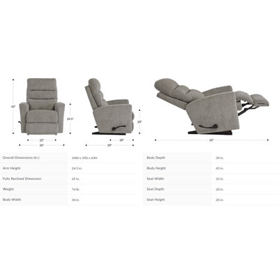 Lennon Leather Match Rocking Recliner