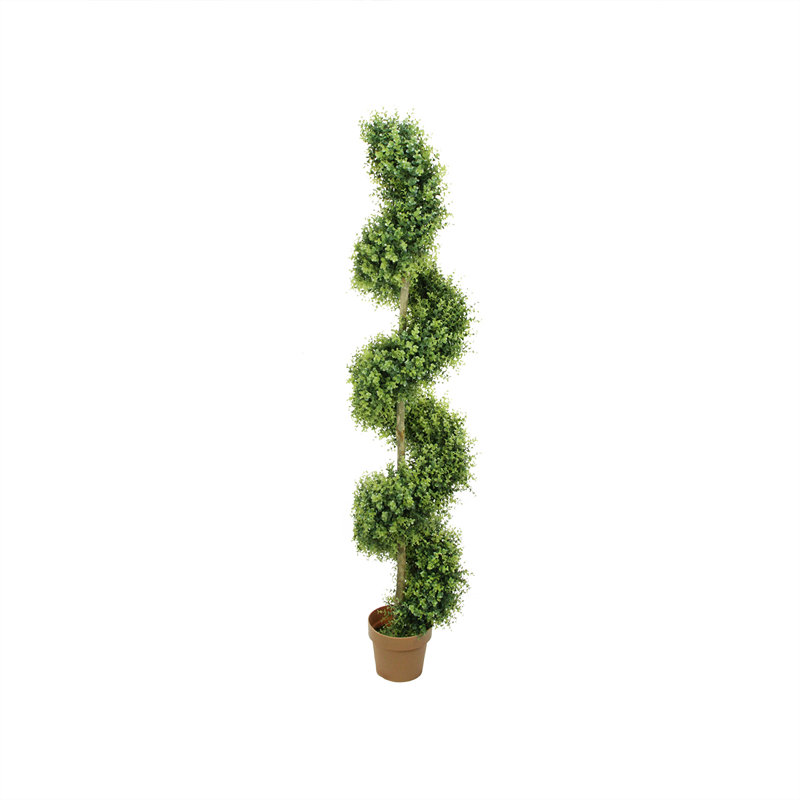 Arbre topiaire en pot 5,5 pi bicolore en spirale bicolore