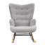 Tufted Rocking Chair, Modern Scandinavian Bouclé Accent Chair with Solid Wood Runners, Beige/Light Grey/Dark Grey/Pink-368683864